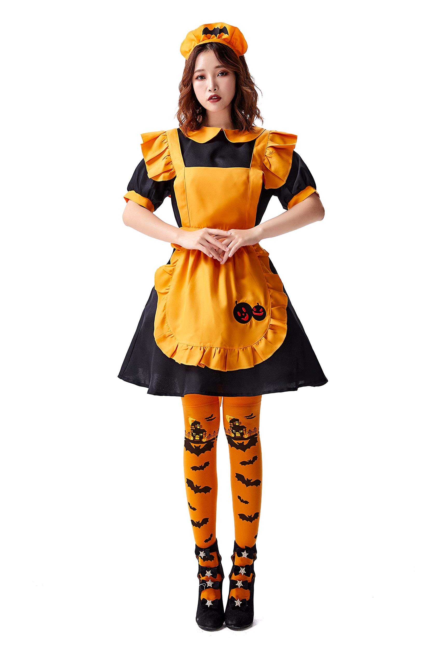 Amazon.co.jp: ハロウィン コスプレ メイド 衣装 メイド服 かぼちゃ